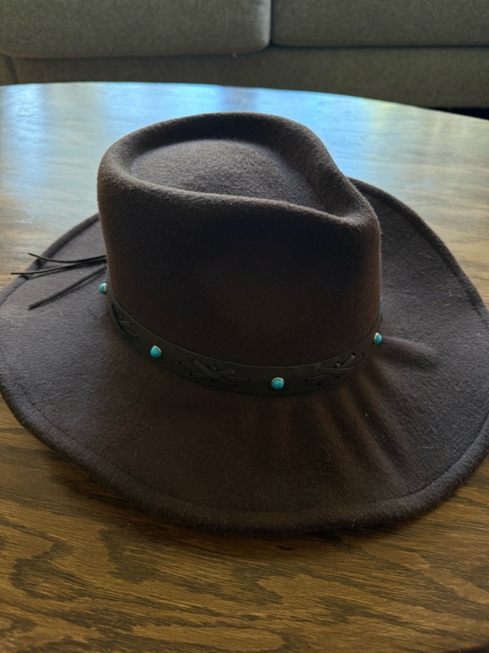 FRYE Felt Western Hat with Turquoise
